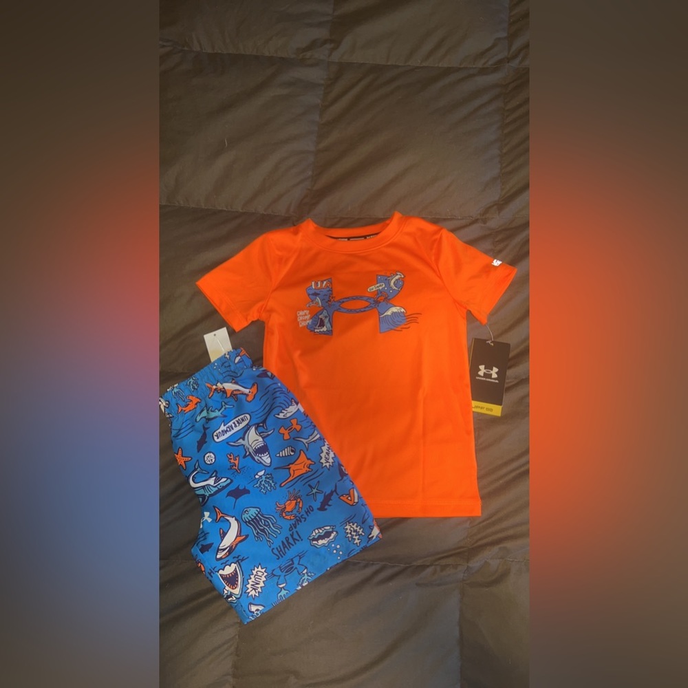 Boys under armour swim set